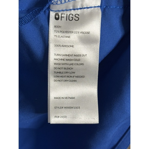 Figs Rafaela Oversized Scrub Shirt Top Womens Size Small Bright Blue - Picture 4 of 5